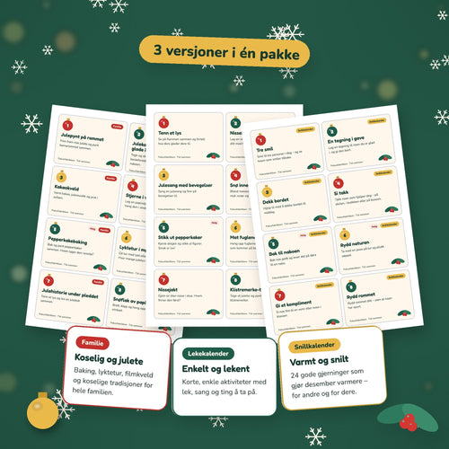 Adventskalender - 24 dager med aktiviteter og tid sammen
