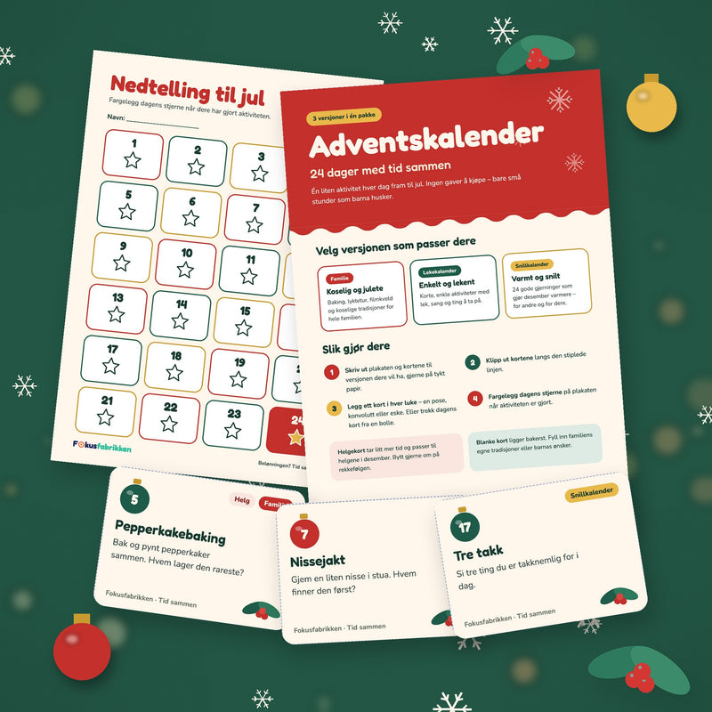 Adventskalender - 24 dager med aktiviteter og tid sammen